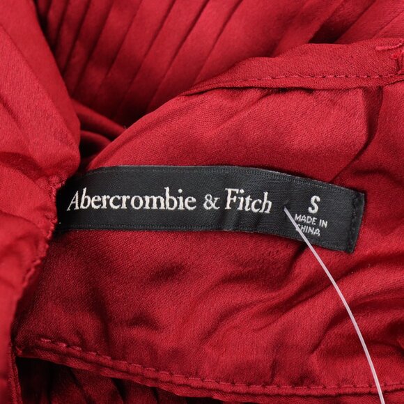 NWT Abercrombie & Fitch The A&F Giselle Pleated Cutout Maxi Dress in Red Size S - Picture 4 of 5